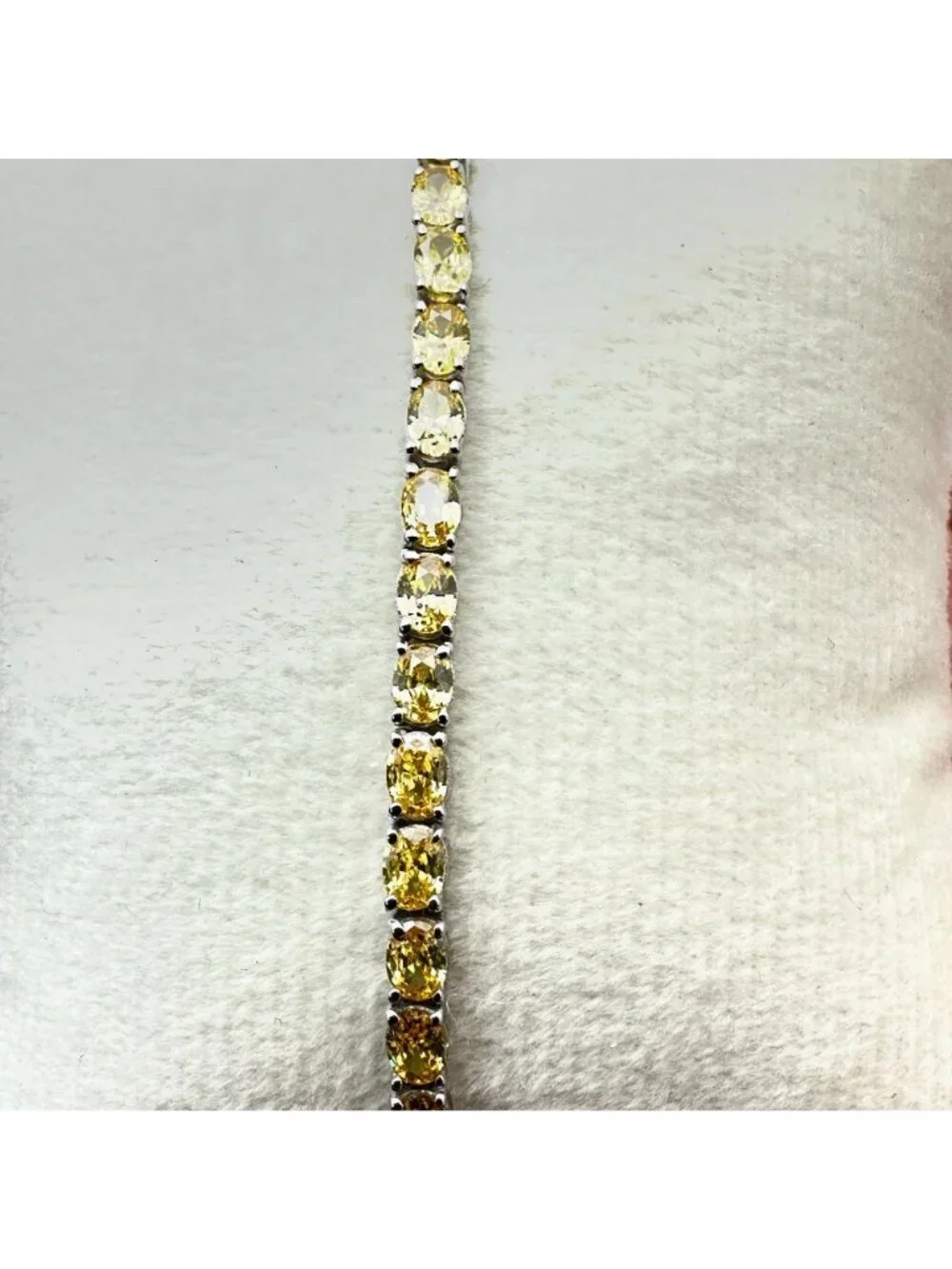 JTV Simulated Canary Diamond Sterling Silver Tennis Bracelet 7 Inch New